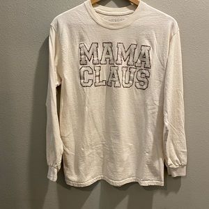 Womens Mama Claus long sleeve tee